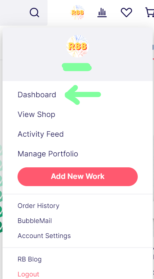 How To Make Stickers To Sell On Redbubble: View dashboard