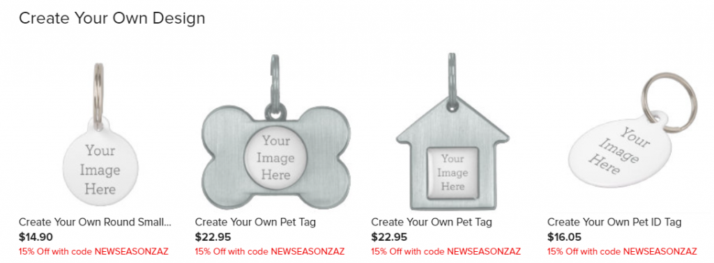 Sell custom pet tags online with Zazzle