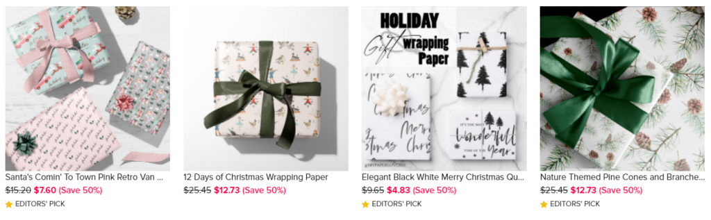 Wrapping papers on Zazzle