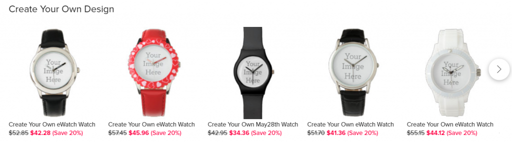 Custom printed watches you can design with Zazzle