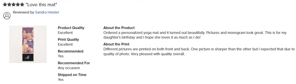 Review of yoga mats on Zazzle