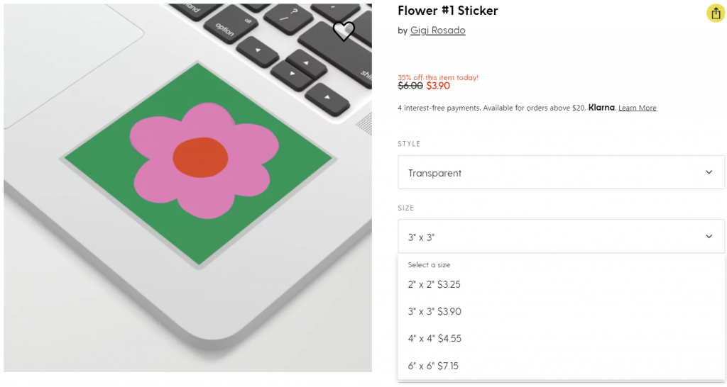 Transparent stickers on Society6