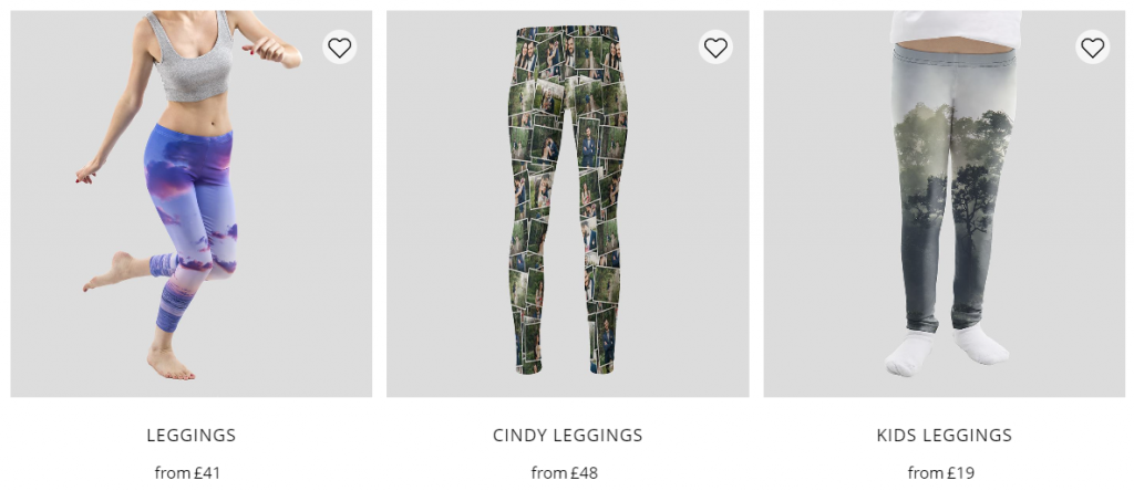 Bags Of Love's selection of print on demand leggings