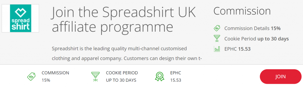 Spreadshirt UK affiliate program