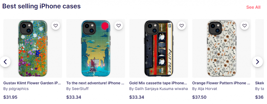 Redbubble's selection of print on demand phone cases