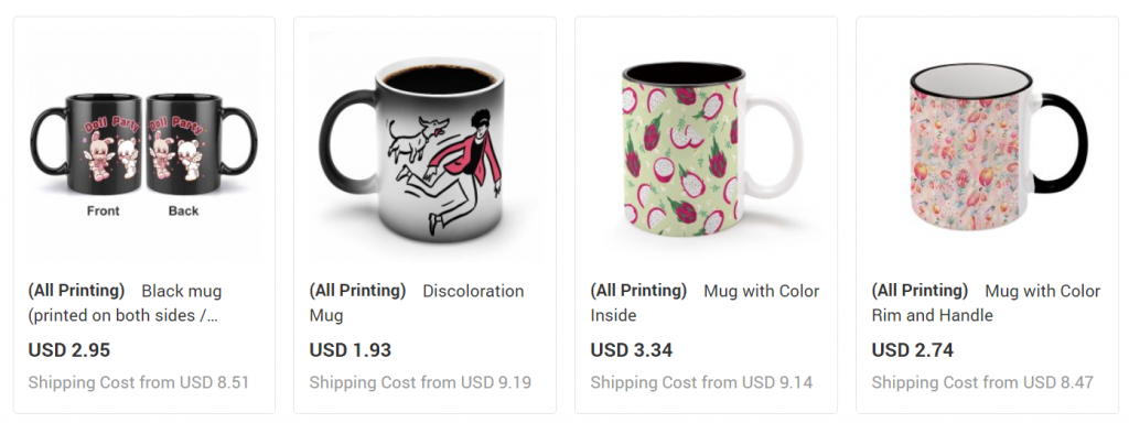 Custom printed ceramic mugs on InkedJoy