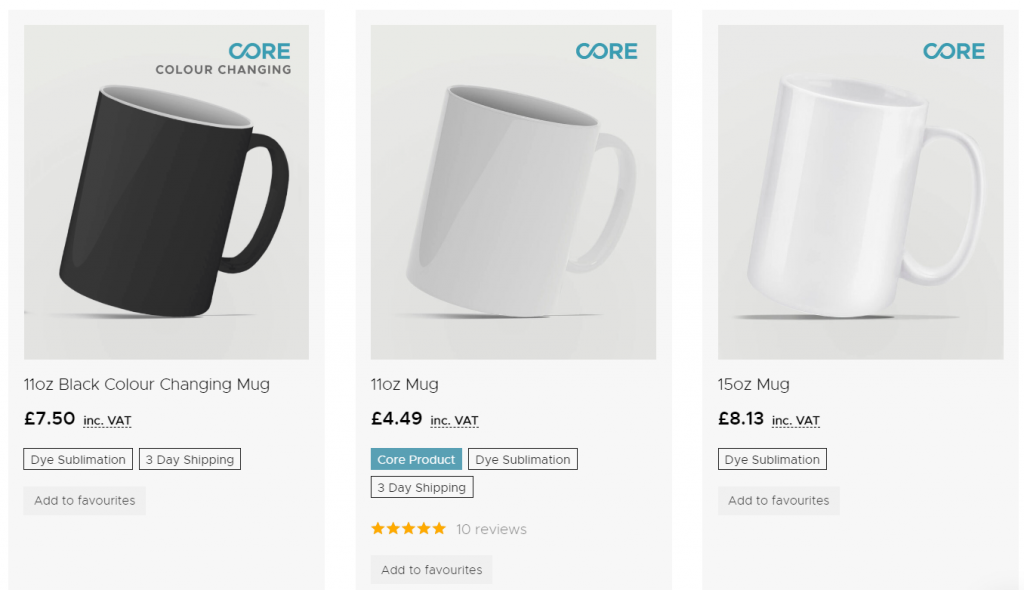 Custom printed mugs on Inkthreadable