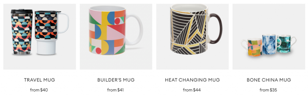 Custom printed mugs on Contrado