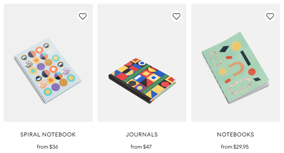 Print on demand journals and notebooks on Contrado