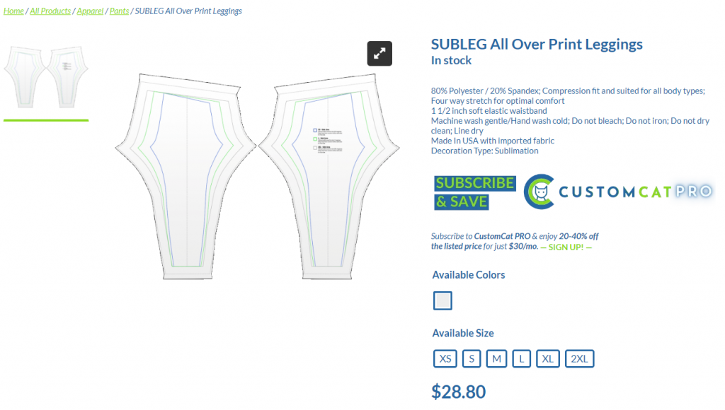 All-over print on demand leggings on CustomCat