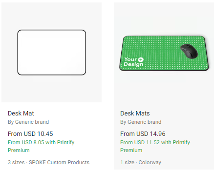 17 Best Side Hustles For UX Designers: Print on demand desk mat selection with Printify