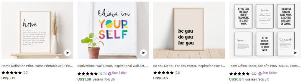 21 Best Side Hustles For English Majors: Design quote-based posters to sell on Etsy