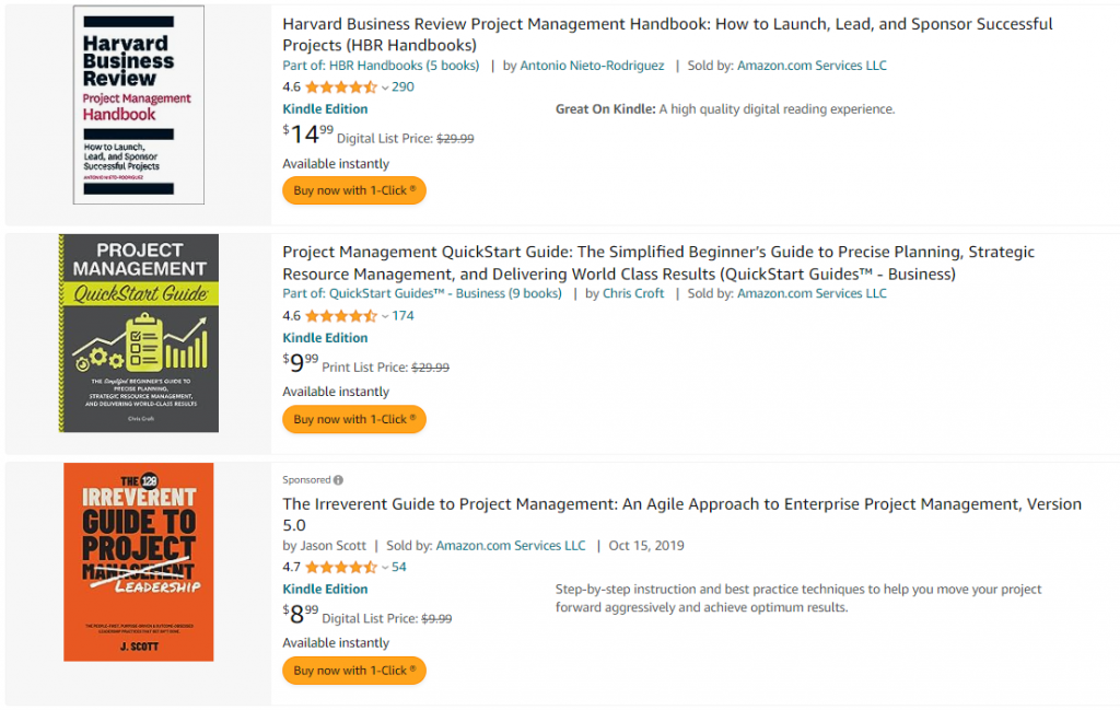 13 Best Side Hustles For Project Managers: Self-publish a project management e-book with Amazon KDP