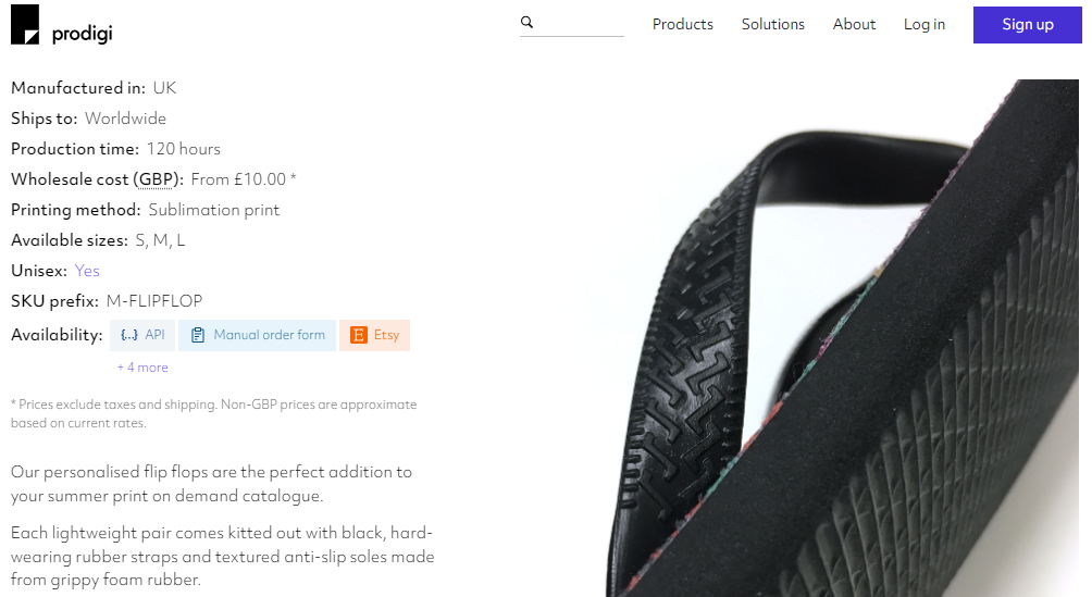 Custom printed flip flops you can design with Prodigi