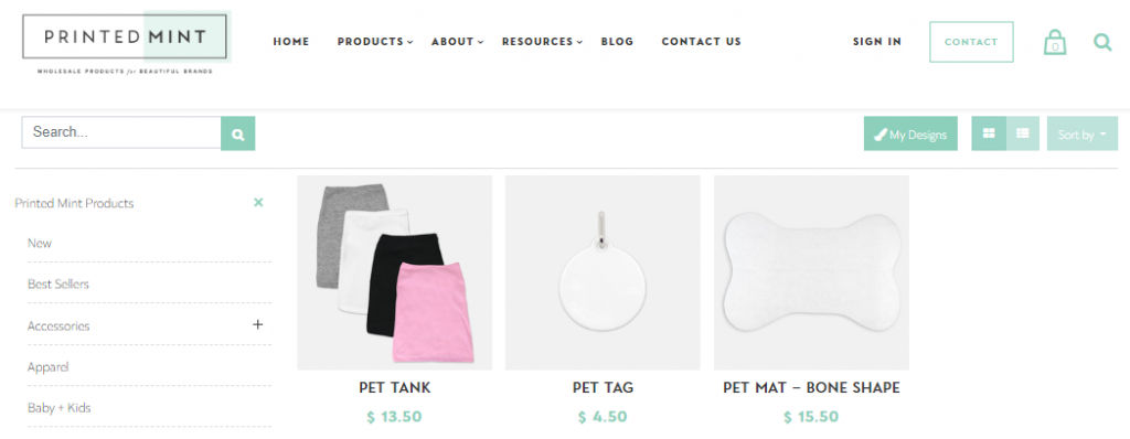 Selection of print on demand dog clothing on Printed Mint