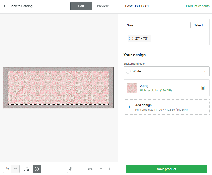 Creating a print on demand scarf on Printify