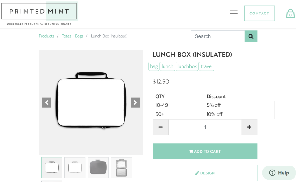 Custom printed lunch box on Printed Mint