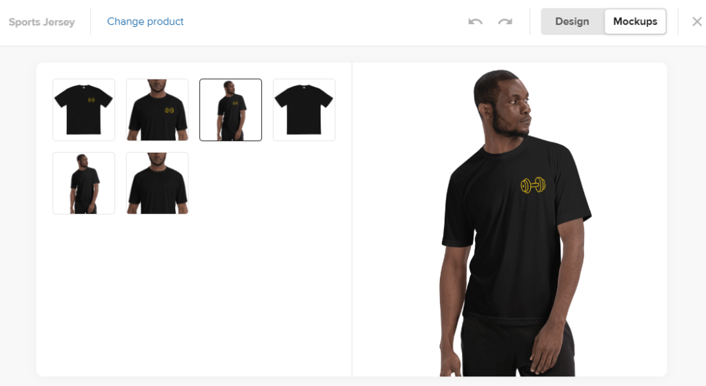 Mock up of Printful's print on demand workout clothes