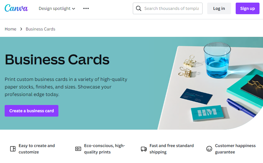 Custom business cards you can create on Canva