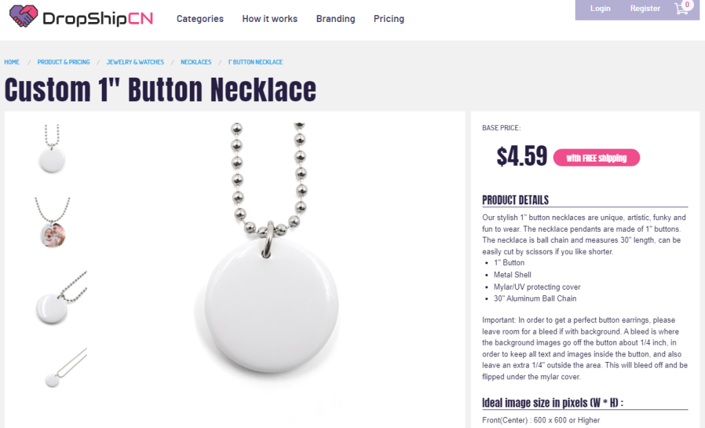 You can design custom necklace with print on demand