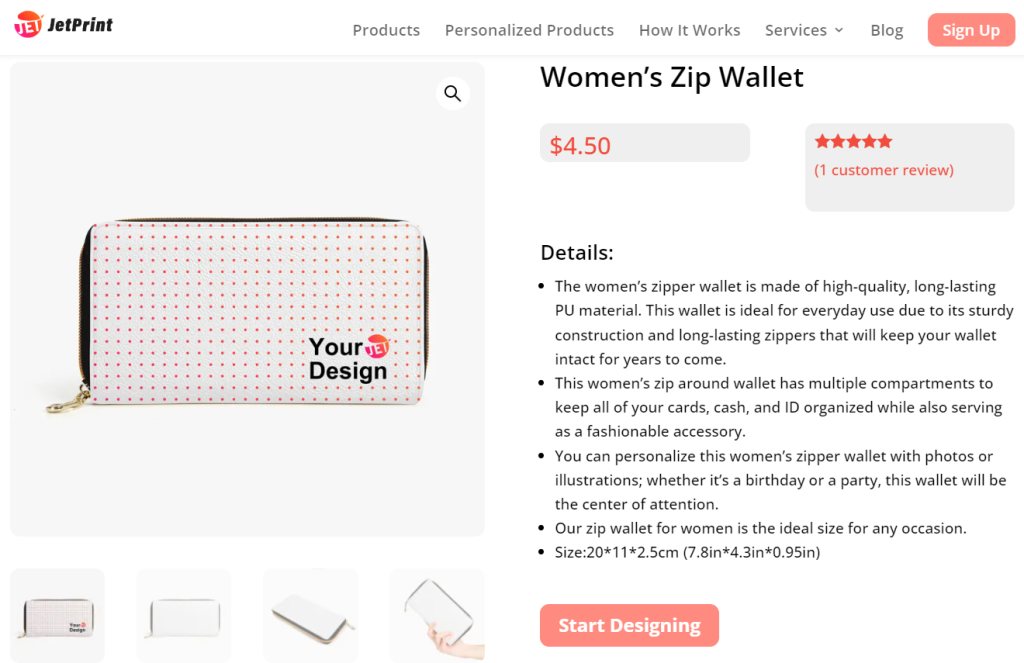 POD wallet for women on JetPrint