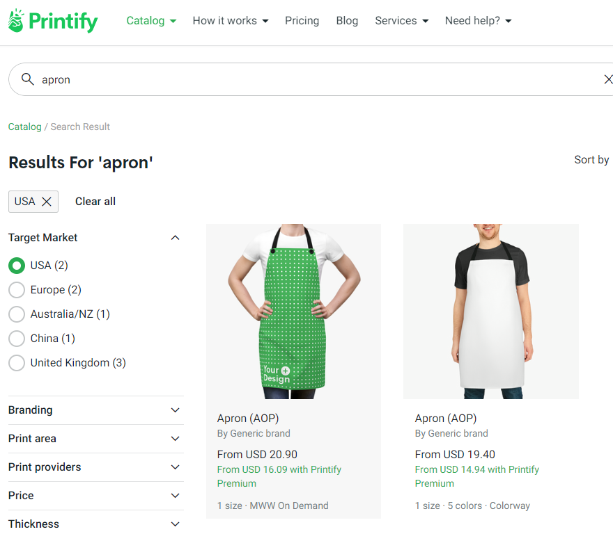 Aprons you can design on Printify